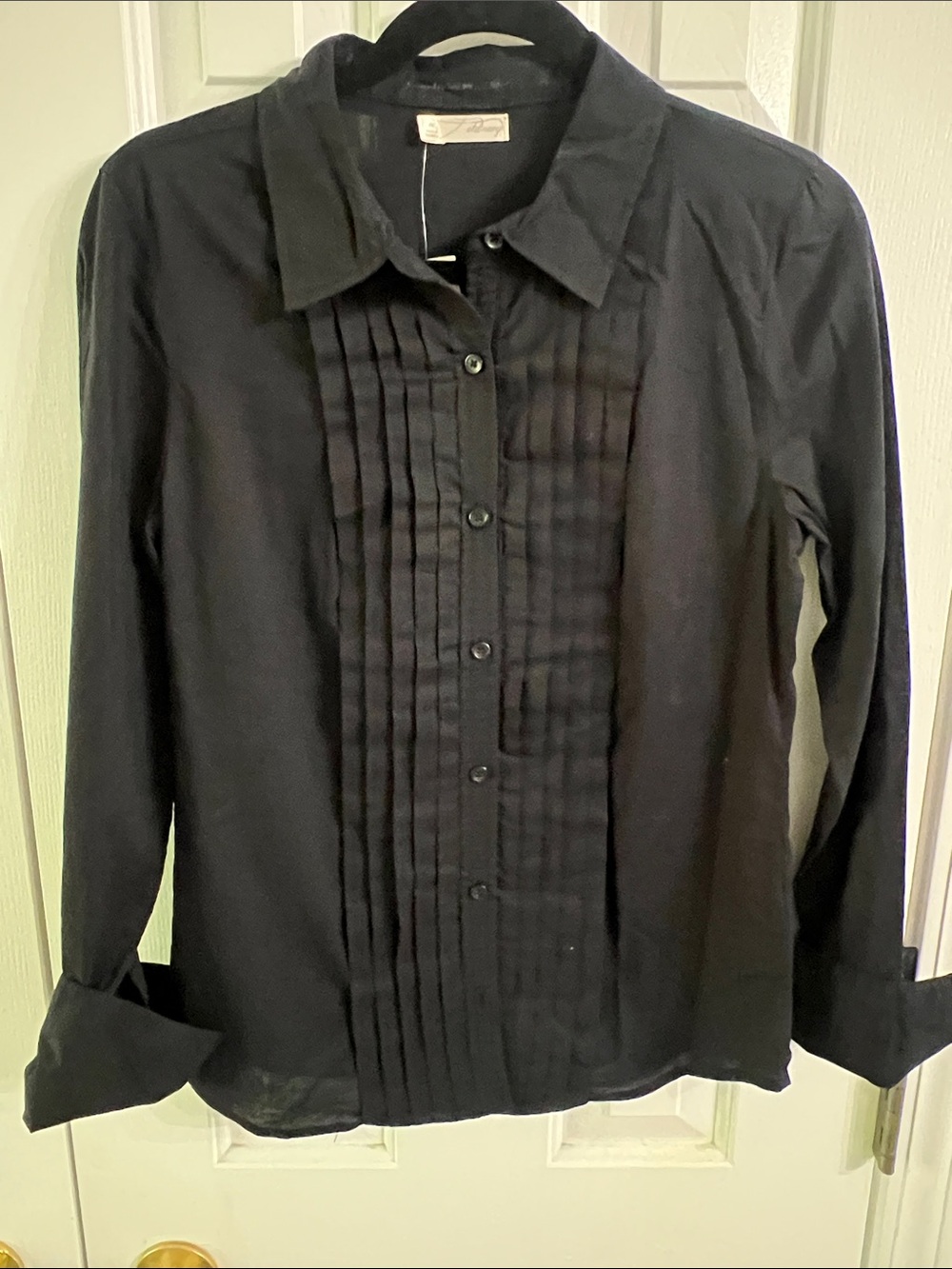 Old Navy Black Women's Button-Down Pleated Front Shirt